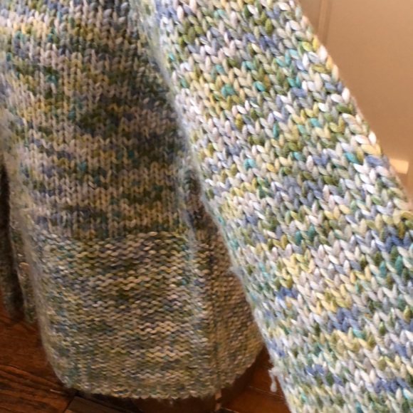 SO blue Sigrid Olsen green knit cardigan M - Picture 3 of 6